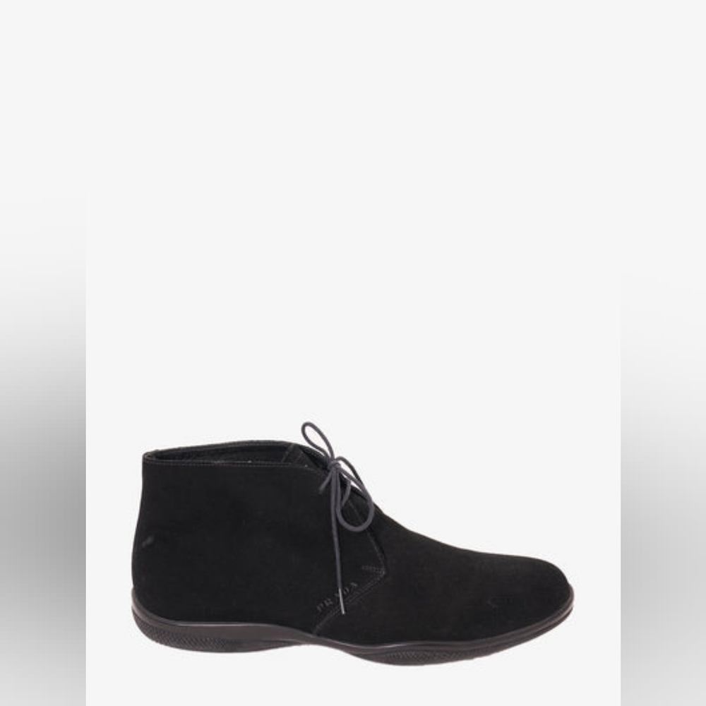 Prada Unisex Black Lace Up Boots Size 10 US